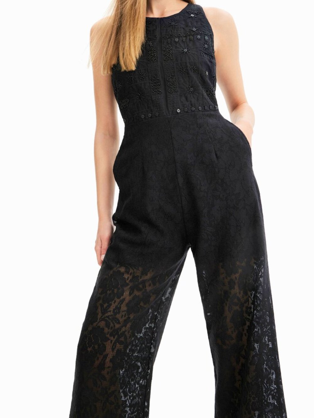 Desigual Beaded Lace Jumpsuit
